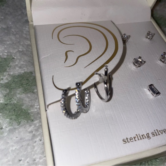 Isabella M. Sterling silver hoop and stud earring set - Picture 4 of 7